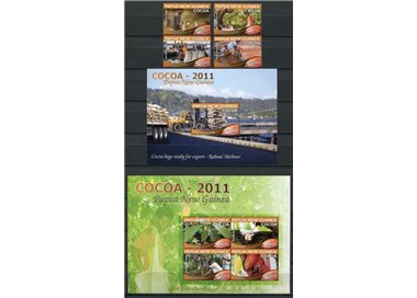 PAPUA NEW GUINEA 2011 Cocoa industry - Cocoa industry 4v + 2 s/s MNH**