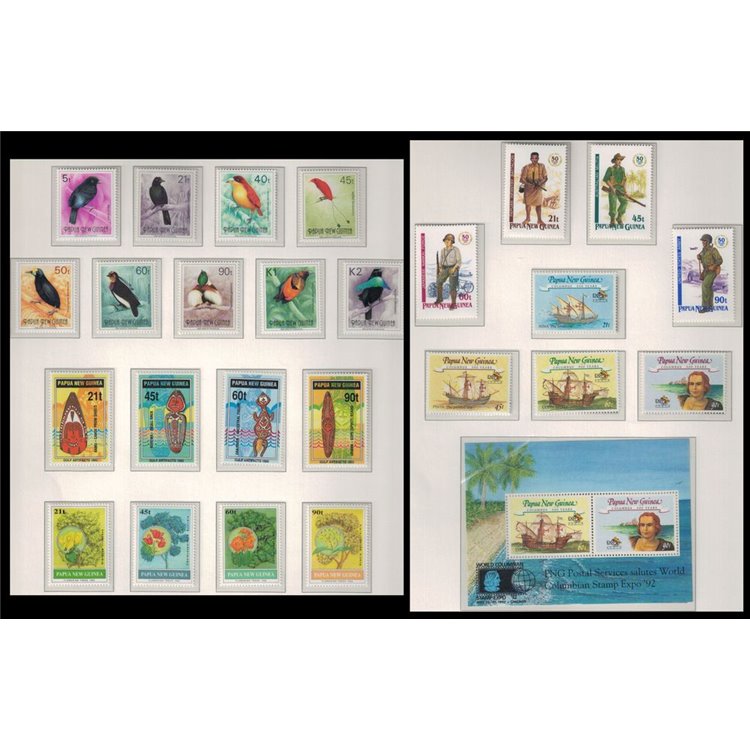 PAPUA NUOVA GUINEA 1992 Annata Completa - Complete YearSet 25v + 1 BF MNH**