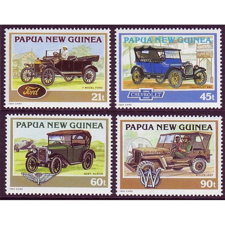 PAPUA NEW GUINEA 1994 Historic cars 4v MNH**