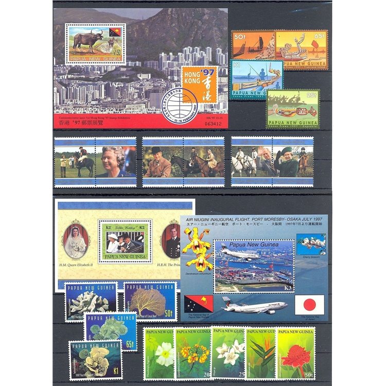 PAPUA NEW GUINEA 1997 Complete Year 19v + 3 SF MNH**