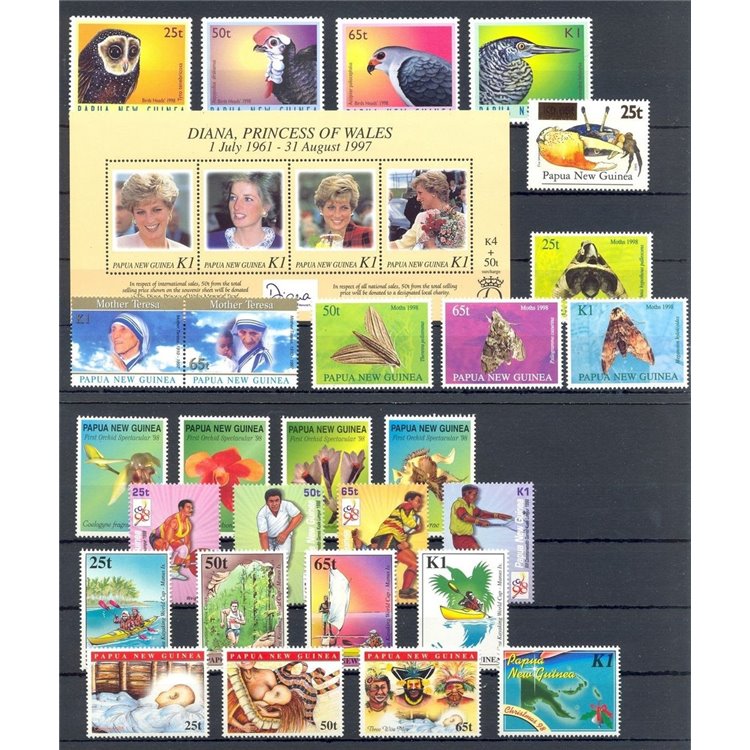 PAPUA NEW GUINEA 1998 Complete YearSet 27v + 1 s/s MNH**