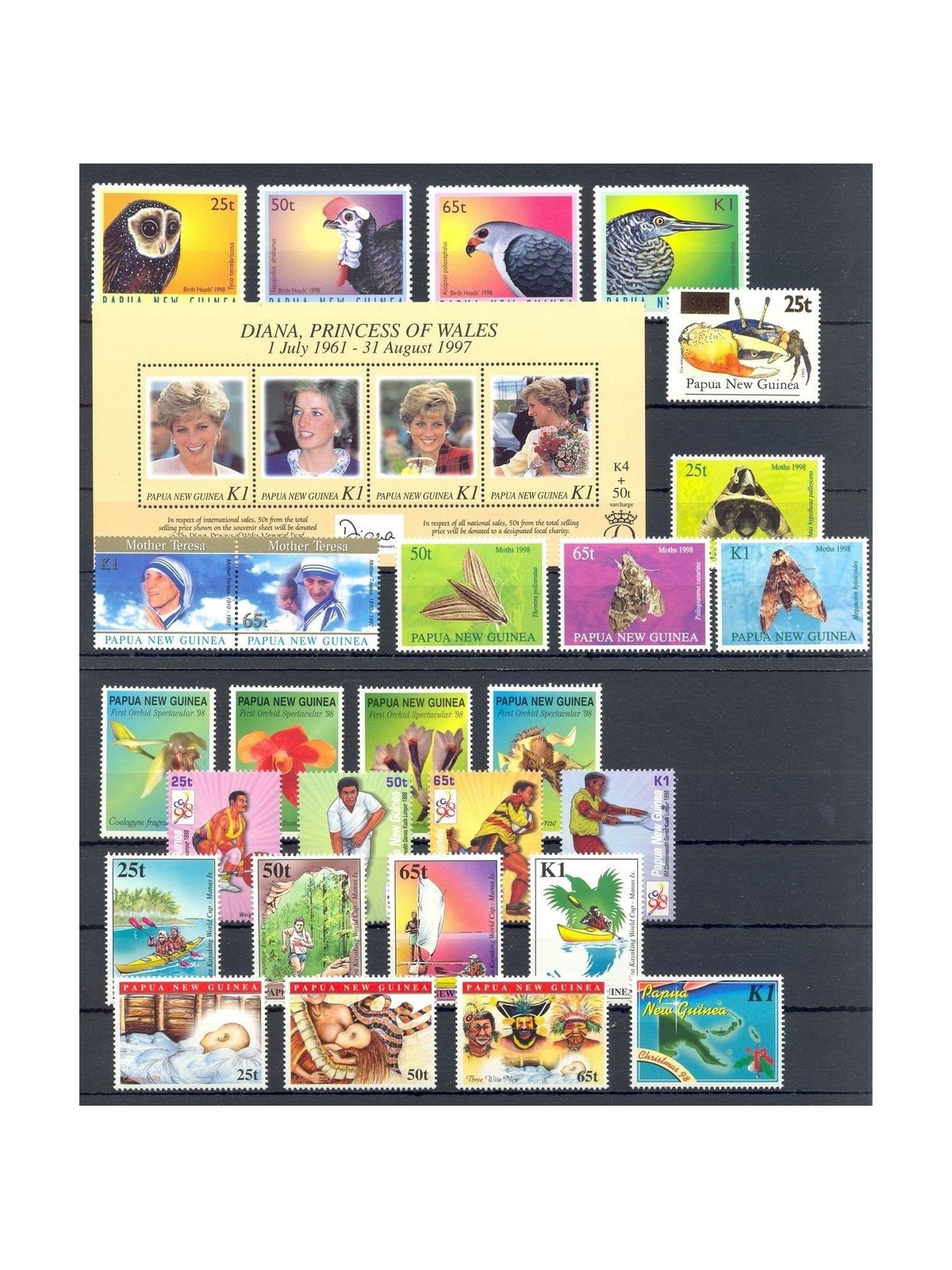 PAPUA NEW GUINEA 1998 Complete YearSet 27v + 1 s/s MNH**