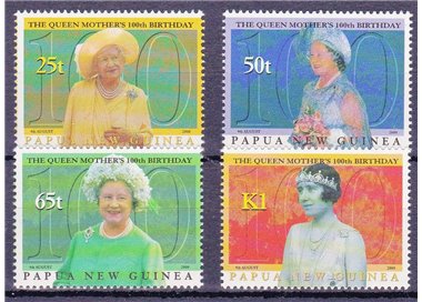 PAPUA NEW GUINEA 2000 Queen's Birthday - Queen Mother 4v MNH**