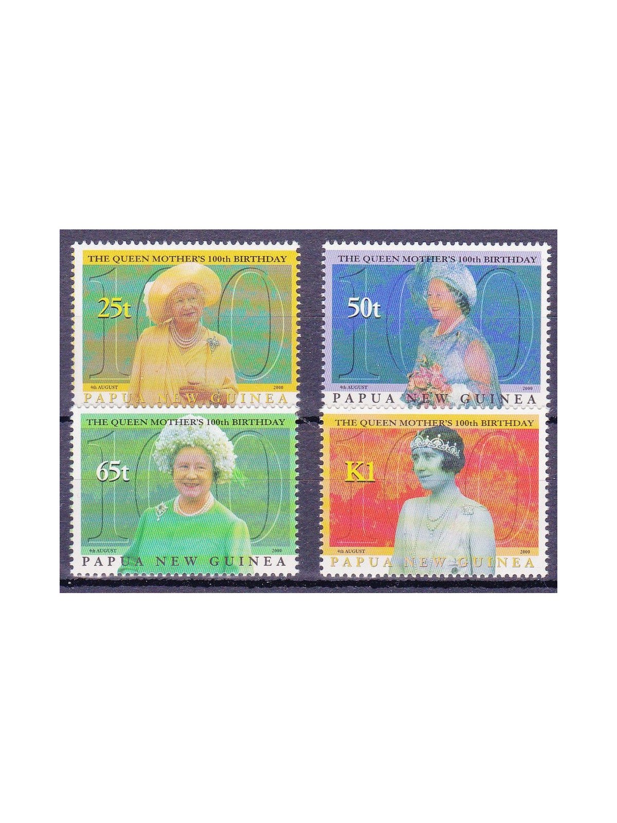 PAPUA NEW GUINEA 2000 Queen's Birthday - Queen Mother 4v MNH**