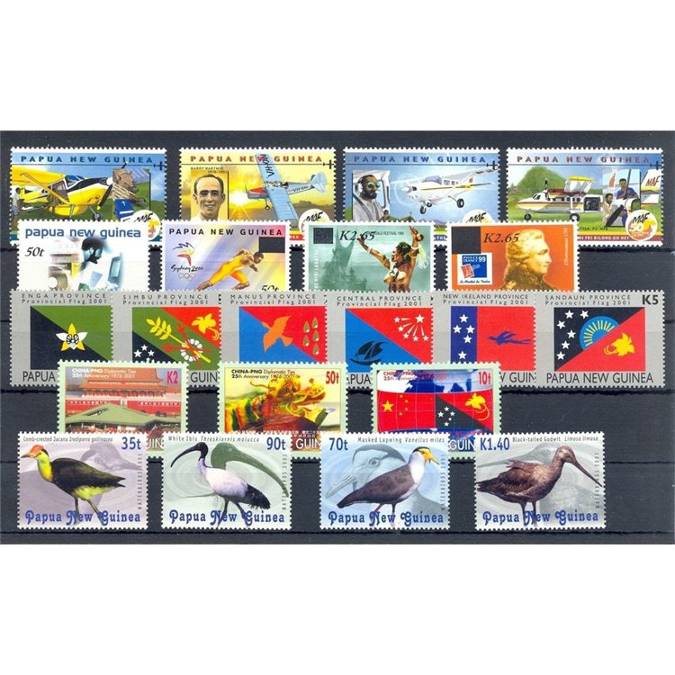 PAPUA NUOVA GUINEA 2001 Annata Completa - Complete YearSet 21v MNH**
