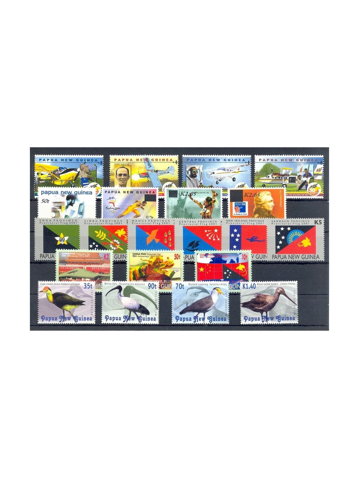 PAPUA NEW GUINEA 2001 Complete YearSet 21v MNH**
