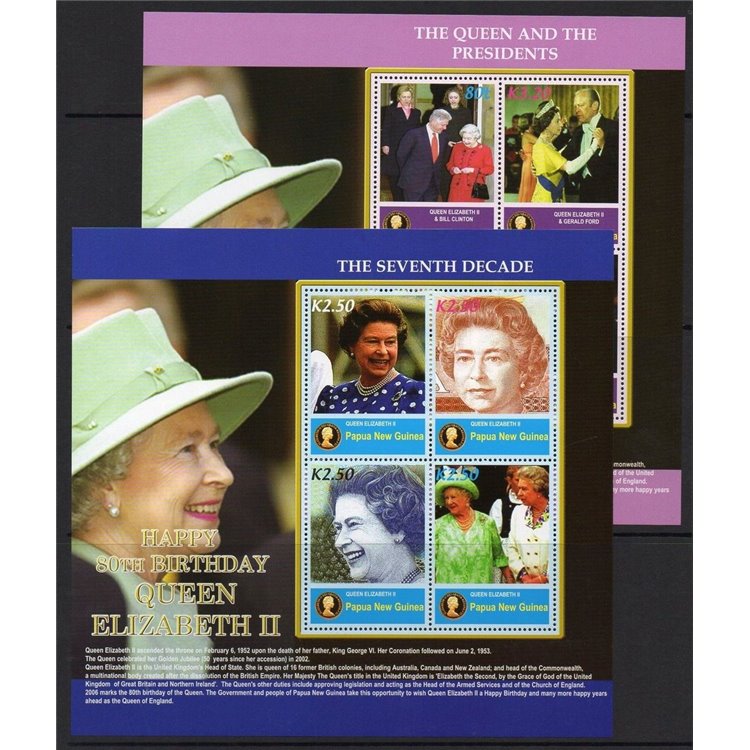 PAPUA NUOVA GUINEA 2006 Elisabetta II - Queen birthday 2 BF MNH**