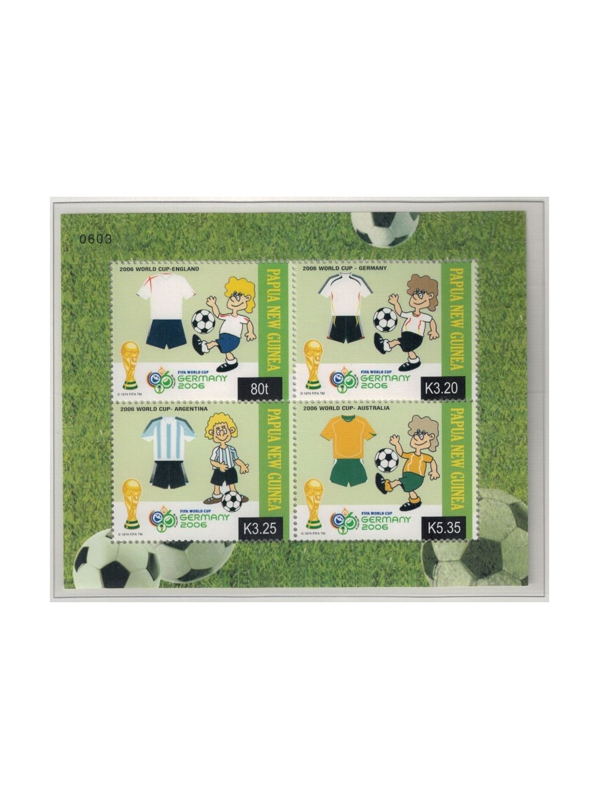 PAPUA NEW GUINEA 2006 World Cup Football 1 s/s MNH**