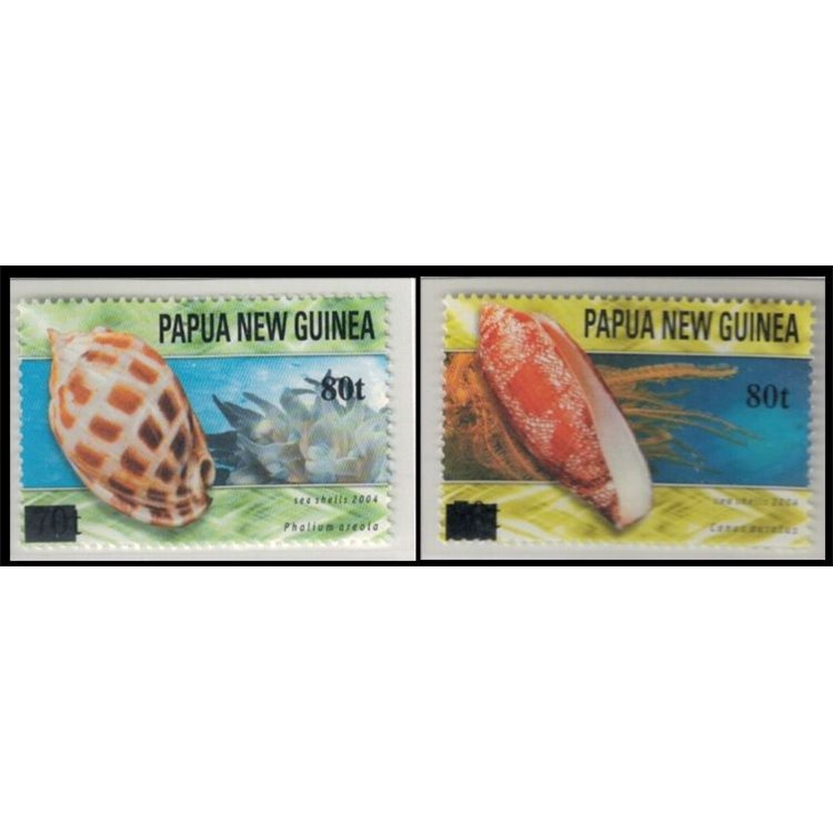 PAPUA NUOVA GUINEA 2006 Conchiglie - Shells overprints 2v MNH**