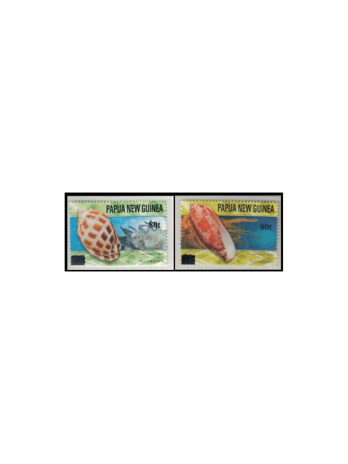 PAPUA NEW GUINEA 2006 Shells - Shells overprints 2v MNH**