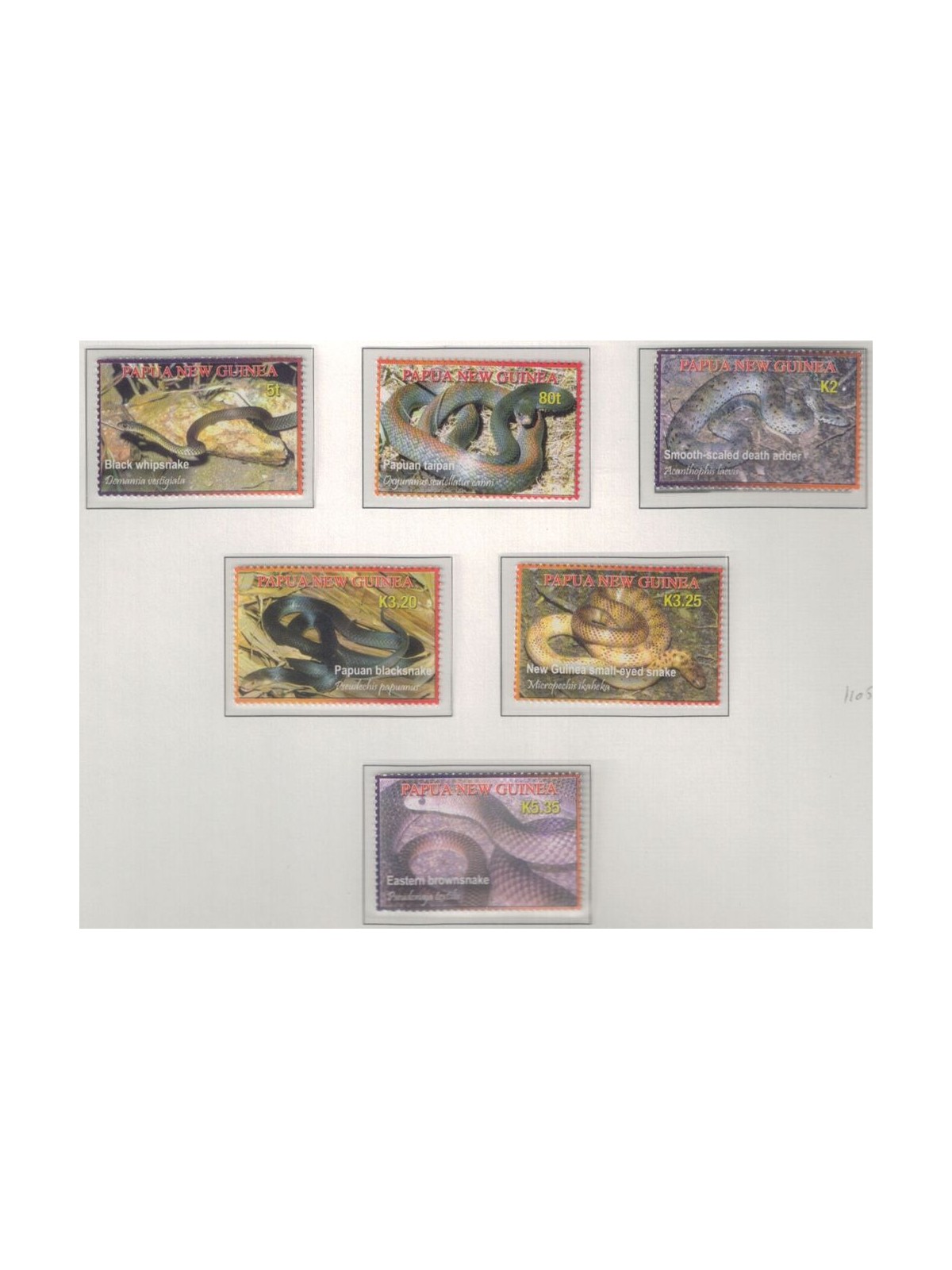 PAPUA NUOVA GUINEA 2006 Serpenti - Snakes 6v MNH**