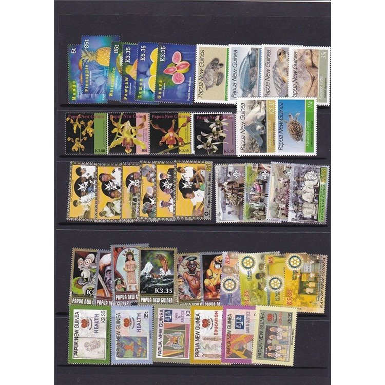 PAPUA NEW GUINEA 2007 Complete Year 42v + 10 s/s MNH**