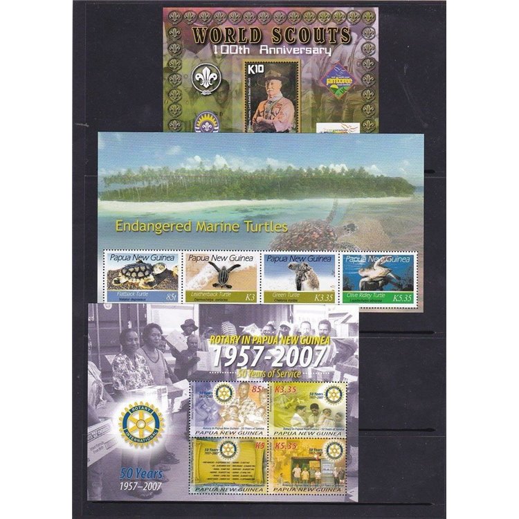PAPUA NUOVA GUINEA 2007 Annata Completa 42v + 10 BF MNH**