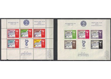 PARAGUAY 1962 Omaggio all'Europa 2 BF MNH**