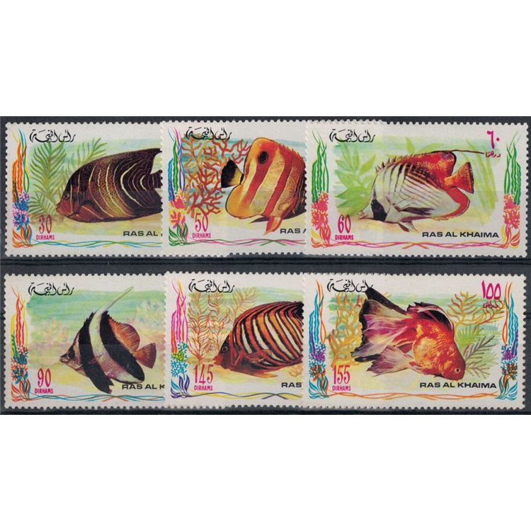 RAS AL KHAIMA 1972 Fish - Fish 6v MNH**