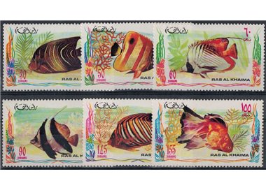 RAS AL KHAIMA 1972 Fish - Fish 6v MNH**