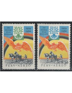 PERU 1960 World Refugee Year 2v MNH**