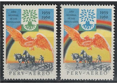 PERU' 1960 Anno mondiale del rifugiato 2v MNH**