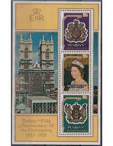 PENRHYN 1978 Silver Jubilee s/s MNH**