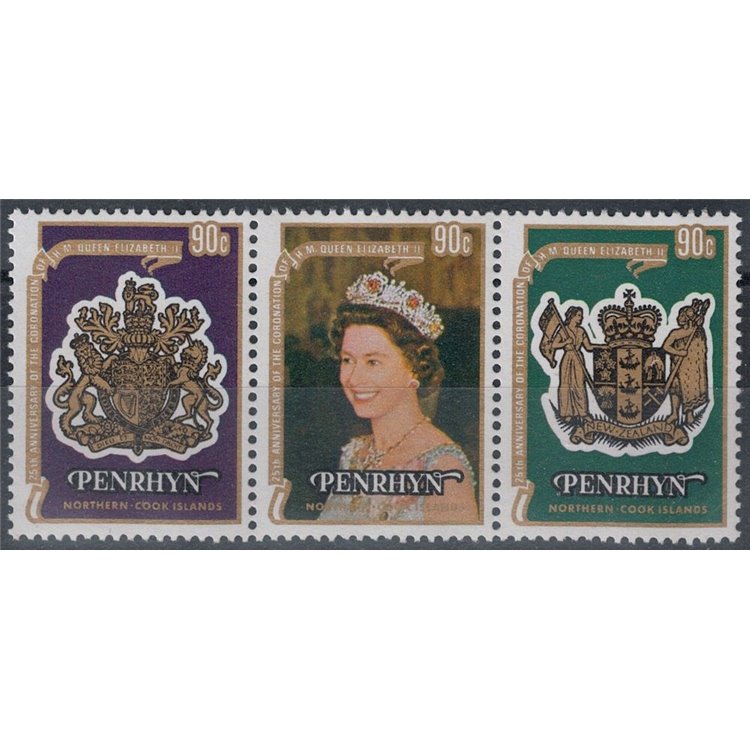 PENRHYN 1978 Silver Jubilee 3v MNH**