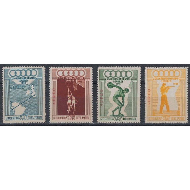 PERU 1948 Olympic Games, airmail 4v MNH**