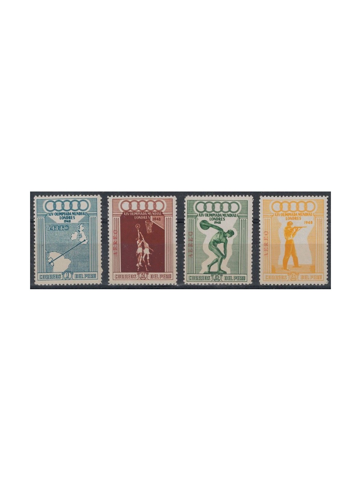 PERU' 1948 Giochi Olimpici, posta aerea 4v MNH**