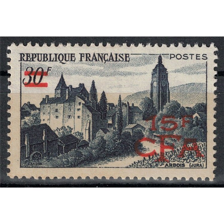 REUNION 1949-52 Arbois 15f on 30f MNH**