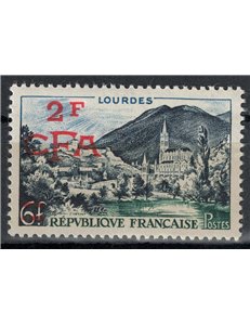 REUNION 1953-54 Lourdes 2f su 6f MNH**
