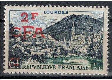 REUNION 1953-54 Lourdes 2f on 6f MNH**