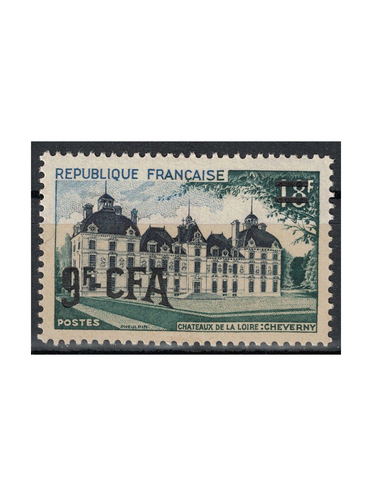 REUNION 1953-54 Cheverny 9f on 18f MNH**