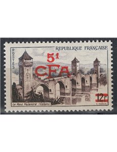 REUNION 1955-56 Cahors 5f on 12f MNH**