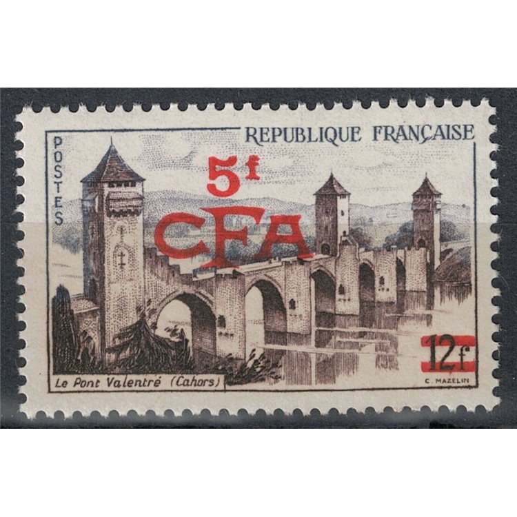 REUNION 1955-56 Cahors 5f su 12f MNH**