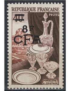 REUNION 1953-54 Porcelaine 8f on 40f MNH**