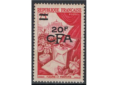 REUNION 1953-54 Fleurs et Parfums 20f su 75f MNH**