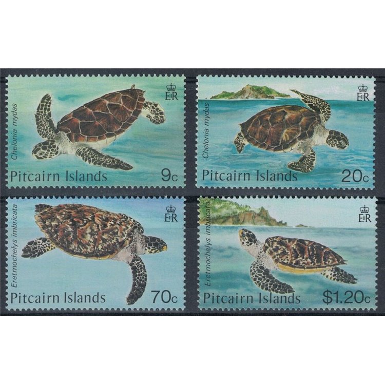 PITCAIRN 1986 Fauna marina, tartarughe 4v MNH**