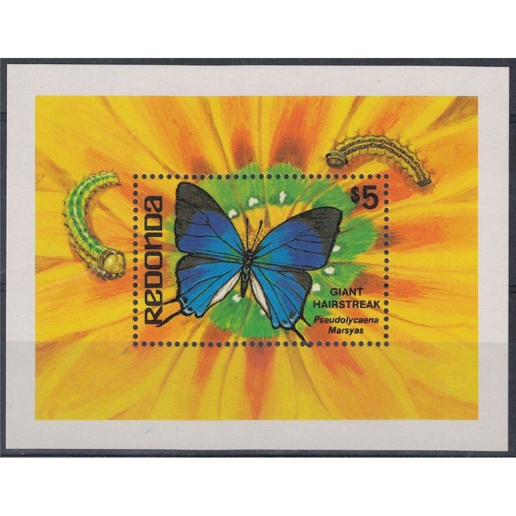REDONDA 1982 Fauna, farfalle BF MNH**
