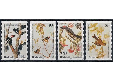 REDONDA 1985 John James Audubon, uccelli 4v MNH**