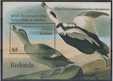 REDONDA 1986 John James Audubon, uccelli BF MNH**