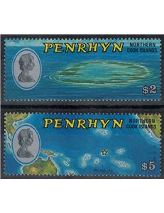 PENRHYN 1975 Ordinary series 2v MNH**