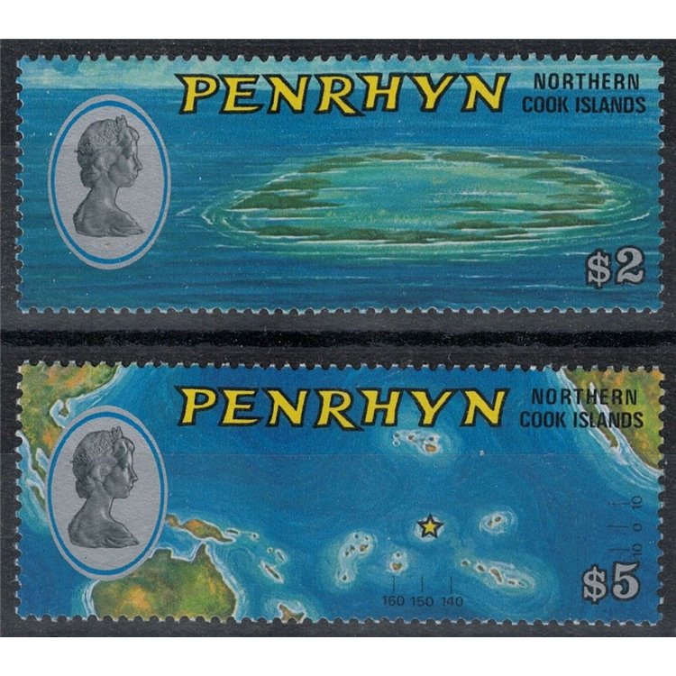 PENRHYN 1975 Serie ordinaria 2v MNH**