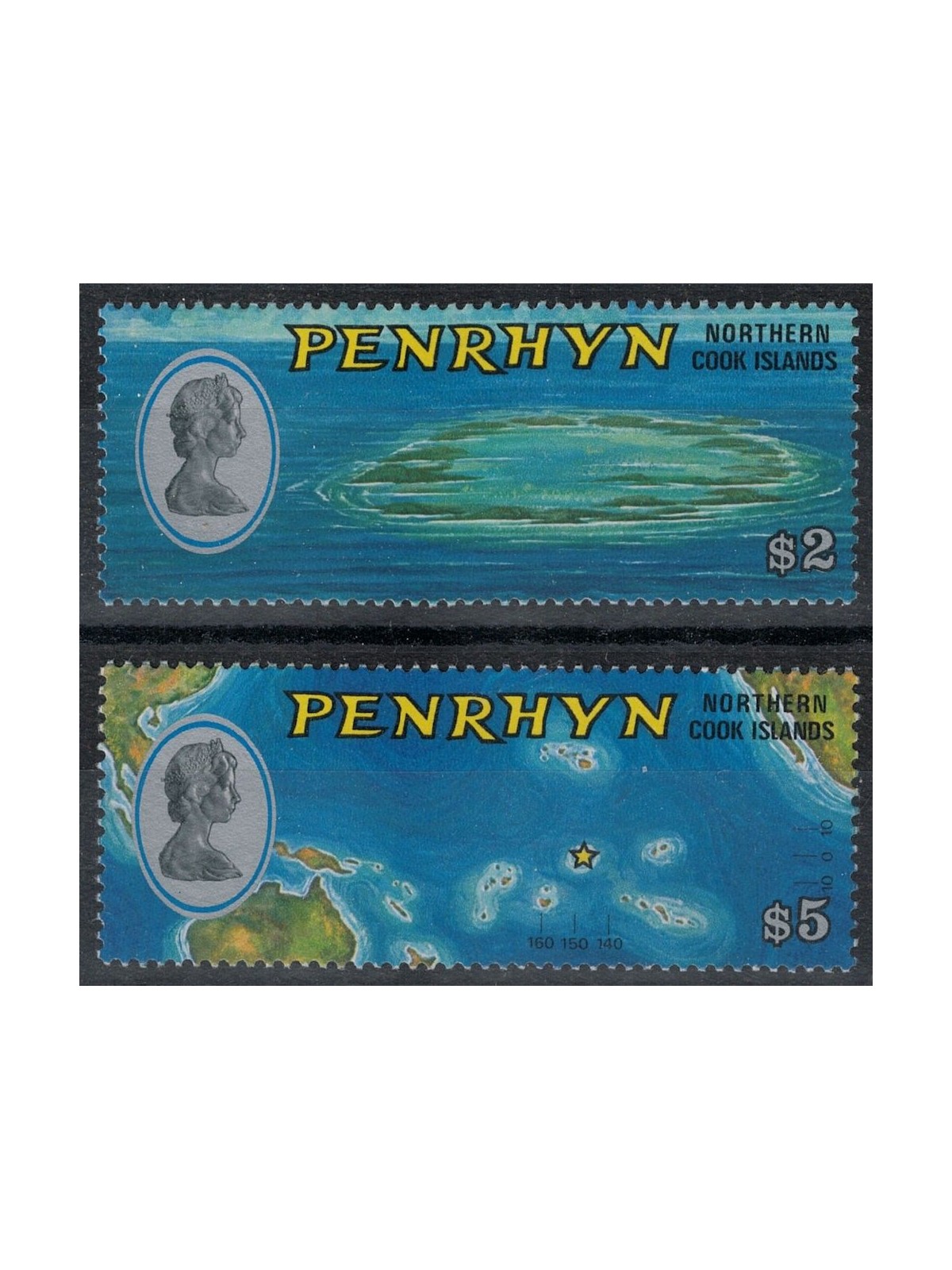PENRHYN 1975 Ordinary series 2v MNH**