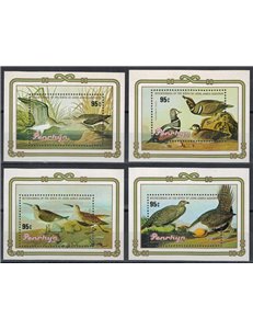 PENRHYN 1985 John James Audubon 4 s/s MNH**