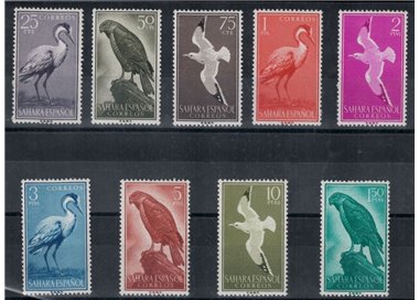 SAHARA SPAGNOLO 1959 UCCELLI - BIRDS 9 v.