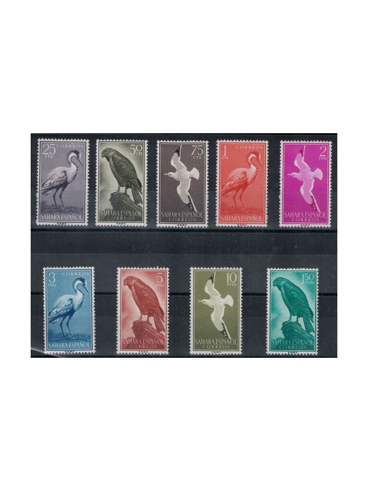 SPANISH SAHARA 1959 BIRDS 9 v.
