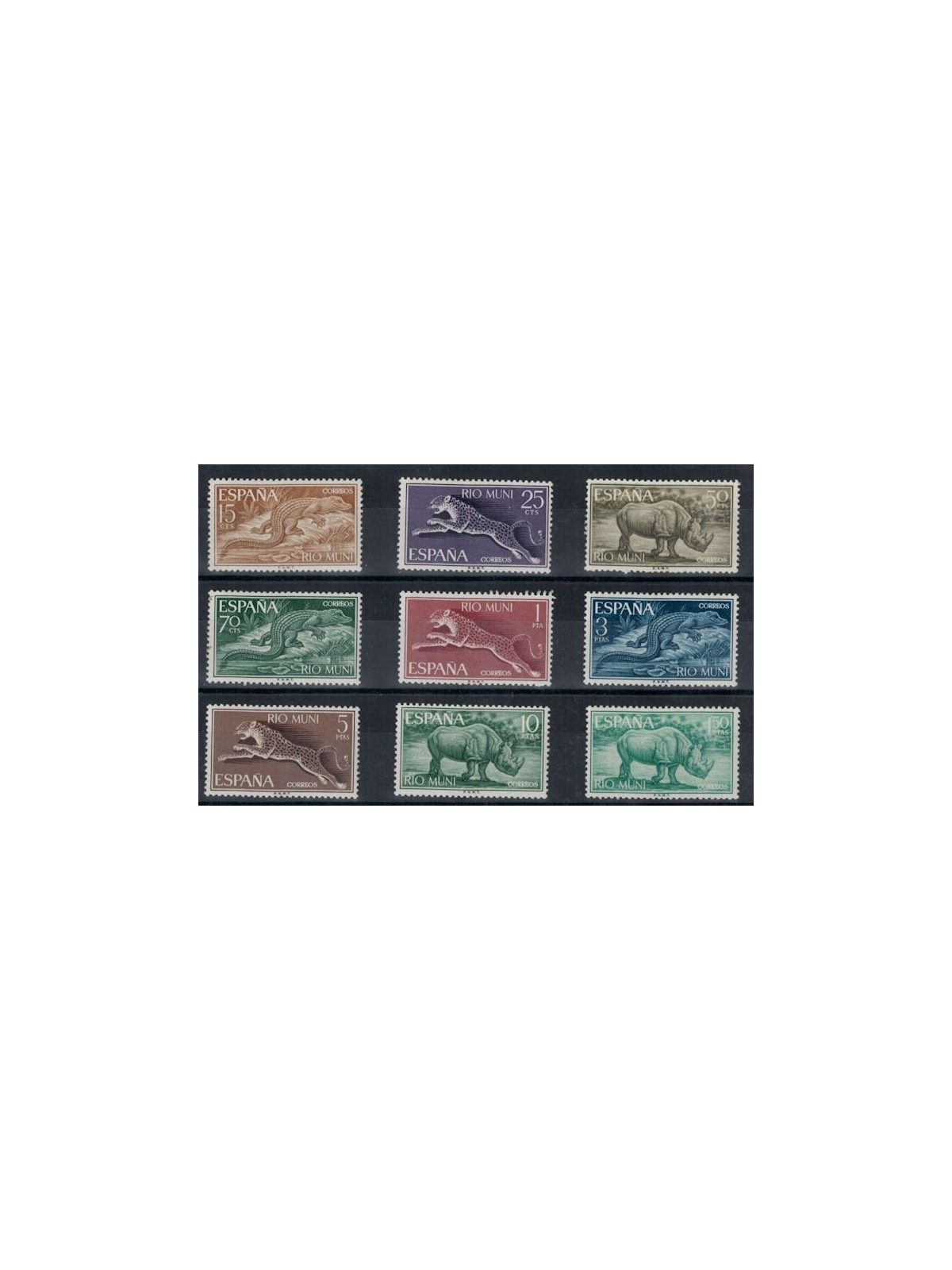 RIO MUNI 1964 Ordinary series, animals 9v MNH**
