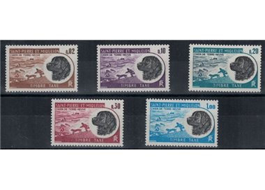 SAINT PIERRE E MIQUELON 1973 Segnatasse 5v MNH**