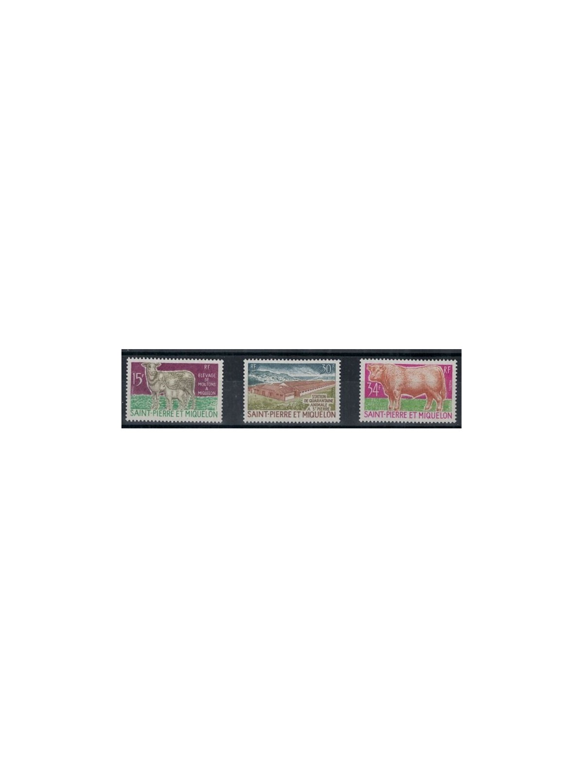 SAINT PIERRE AND MIQUELON 1970 Cattle 3v MNH**