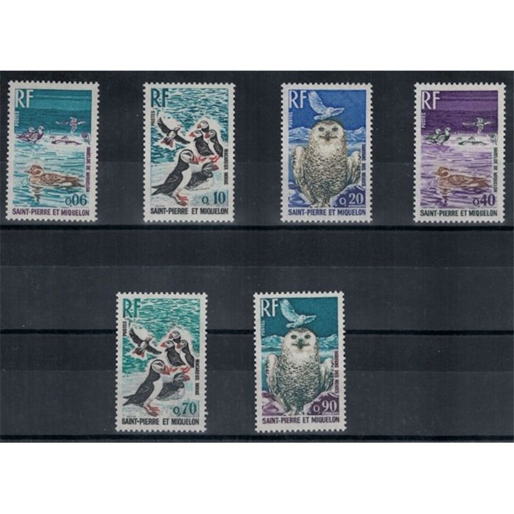 SAINT PIERRE AND MIQUELON 1973 Fauna, birds 6v MNH**