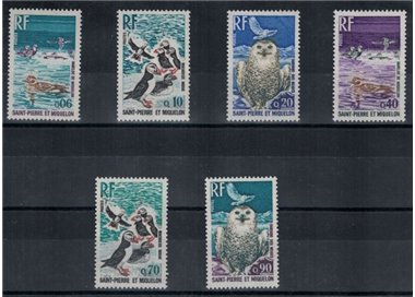 SAINT PIERRE AND MIQUELON 1973 Fauna, birds 6v MNH**