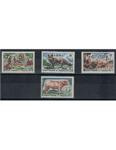 SAINT PIERRE E MIQUELON 1964 Fauna, animali 4v MNH**